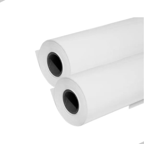 Kit 2 Bobinas Para Plotter 610Mmx50M 75G Para Projeto Tubo 2 Branco - imagem 2