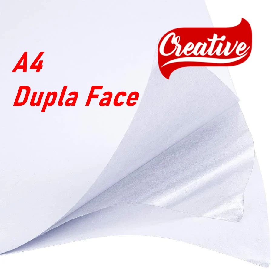 10 X Adesivo Dupla Face Folha A4 Duplo Liner Creative Produtos