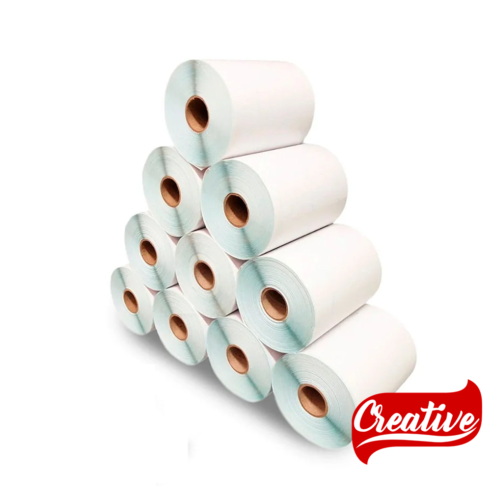 10 X Etiqueta Adesiva Térmica 100 X 100 Mm 1 Carreira Rolo 30 Mts Cada Não Usa Ribbon