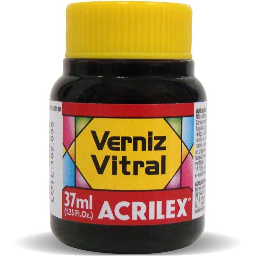 Verniz Vitral Vermelho Fogo 37Ml. Acrilex