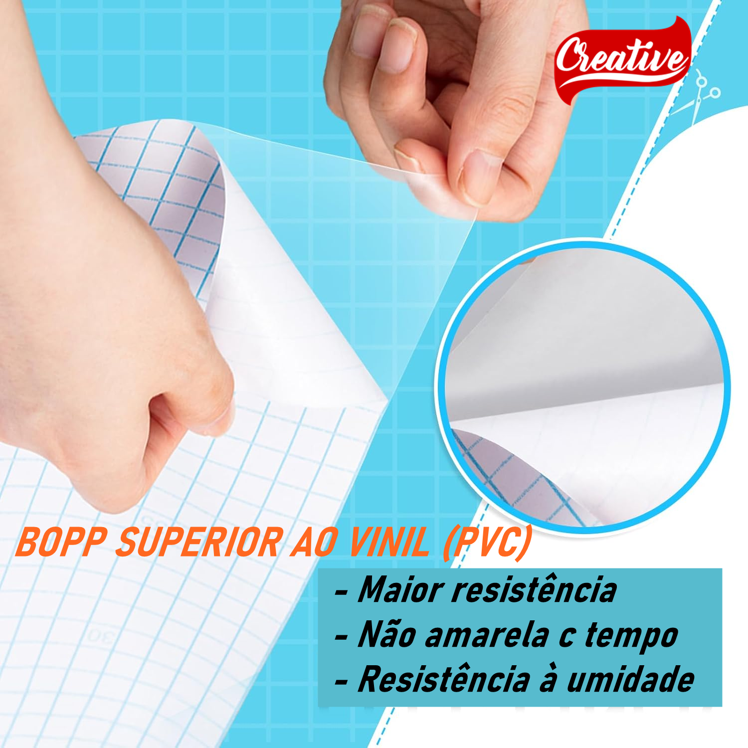 Laminação A Frio Vinil / Bopp Adesivo 34 Cm X 50 Metros - Creative Produtos - imagem 3
