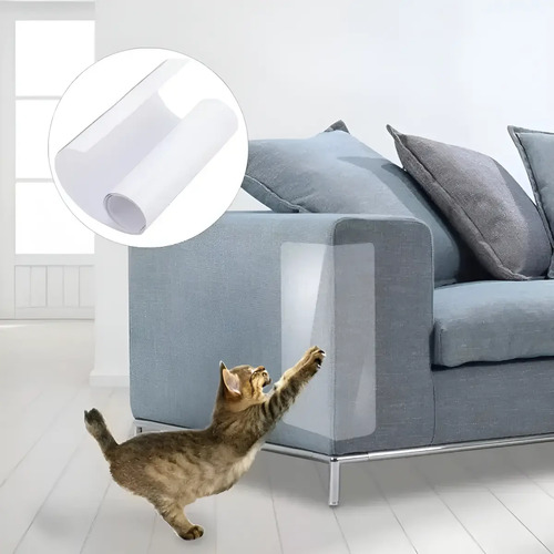 10 Protetores De Arranhões Gato Para Sofá Transparente Liso 45X30 Cm - imagem 2