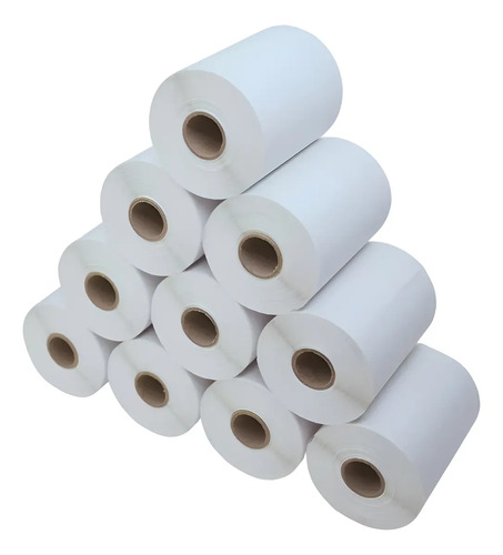 10 Rolos Etiquetas Térmica 70X50 7X5 Zebra Argox Elgin 40 Mt Branco Liso