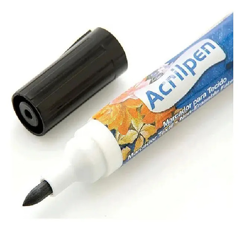 Caneta Marcador Para Tecido Acrilpen Preto 520 - Acrilex - imagem 4