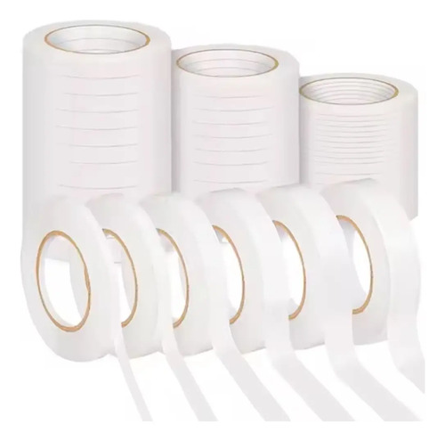 10 X Fita Adesiva Dupla Face Creative Branco 9Mm X 30M Branco Lisa