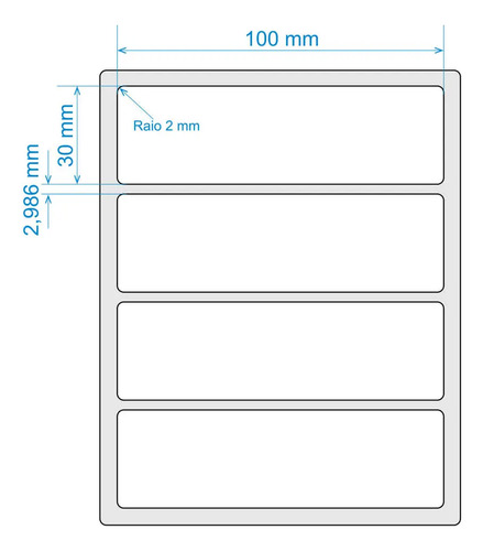 Etiqueta Adesiva Couche 100 X 30Mm Zebra Argox Elgin Cor Branco - imagem 3