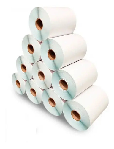 3 X Etiqueta Adesiva Couche 35X35 Mm 3 Colunas 30 Metros Branco Liso