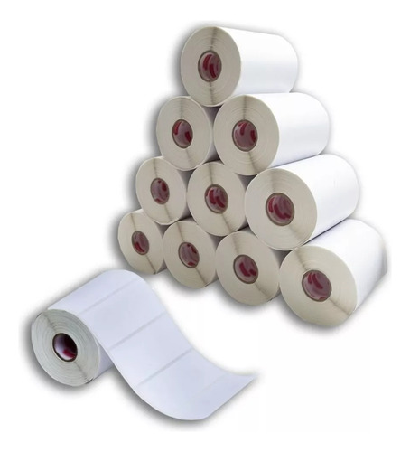 10 Rls Etiqueta 100X60 10X6 Couche Adesiva Zebra Argox Elgin Branco Liso
