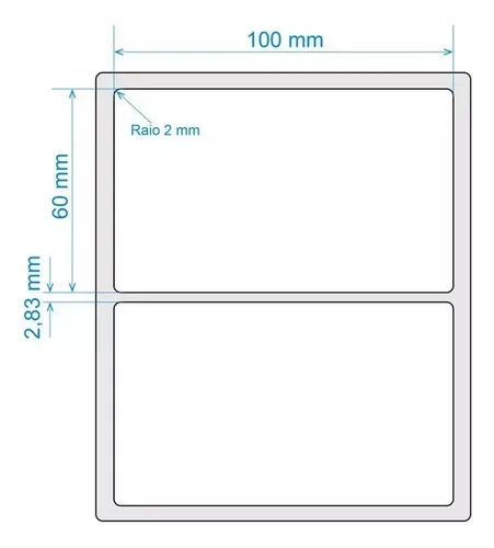 10 Rls Etiqueta 100X60 10X6 Couche Adesiva Zebra Argox Elgin Branco Liso - imagem 4