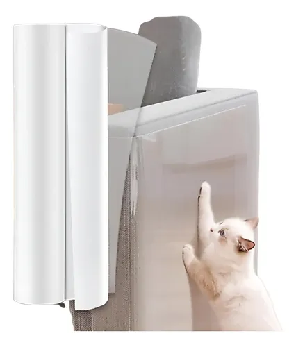 Protetor Adesivo Transparente Sofá Gatos Anti-Arranhão 61 Cm X 1 Mt Transparente