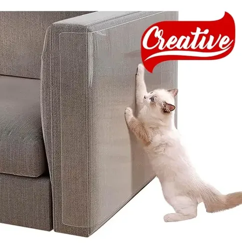 Protetor Adesivo Transparente Sofá Gatos Anti-Arranhão 61 Cm X 1 Mt Transparente - imagem 2