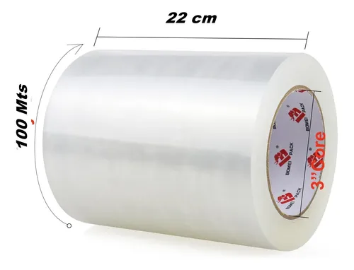 Fita Adesiva 22 Cm X 100 Metros Transparente Creative Transparente Liso Transparente - imagem 3
