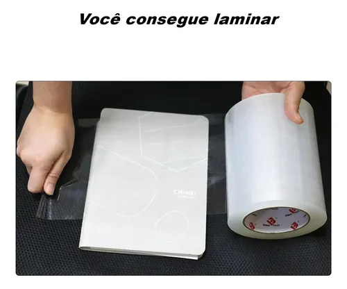 Fita Adesiva 22 Cm X 100 Metros Transparente Creative Transparente Liso Transparente - imagem 4