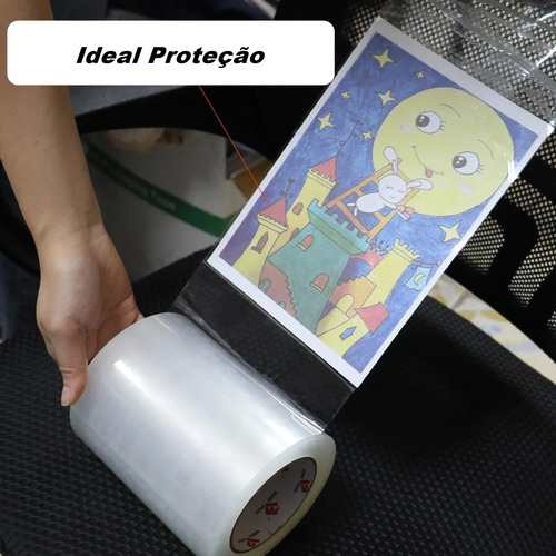 Fita Adesiva 22 Cm X 100 Metros Transparente Creative Transparente Liso Transparente - imagem 6