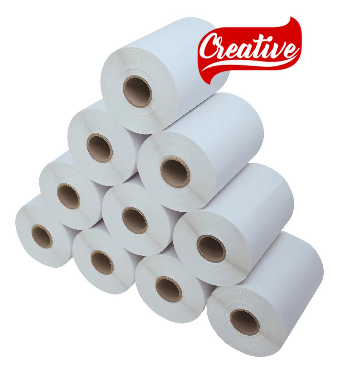 10 x Etiqueta Adesiva 33 x 22 mm 3 Carreiras Couche Rolo 30 Metros Creative Produtos