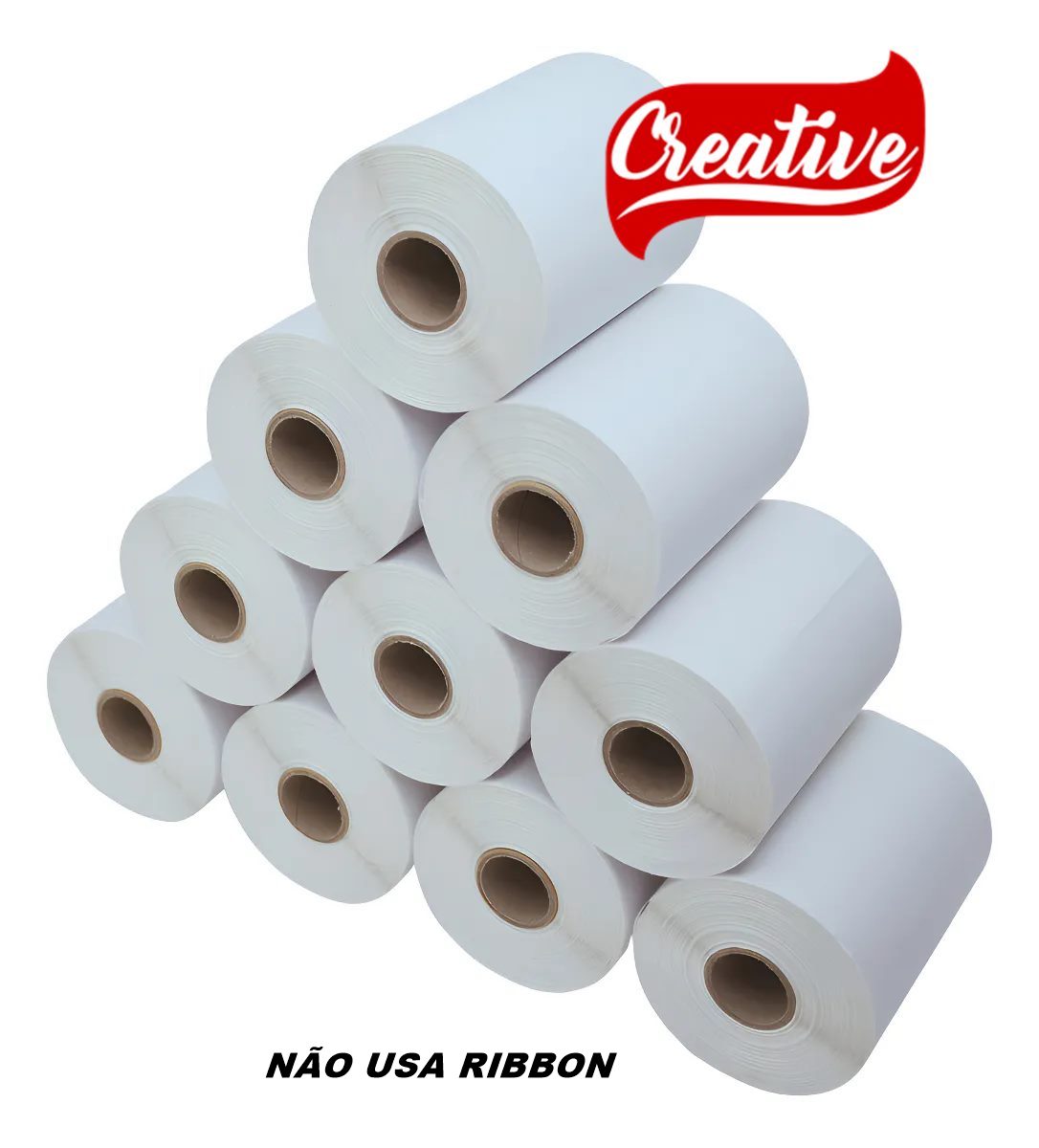 10 x Etiqueta Adesiva Termica 100 x 100 mm 1 Carreira Rolo 30 Mts Cada Não usa Ribbon