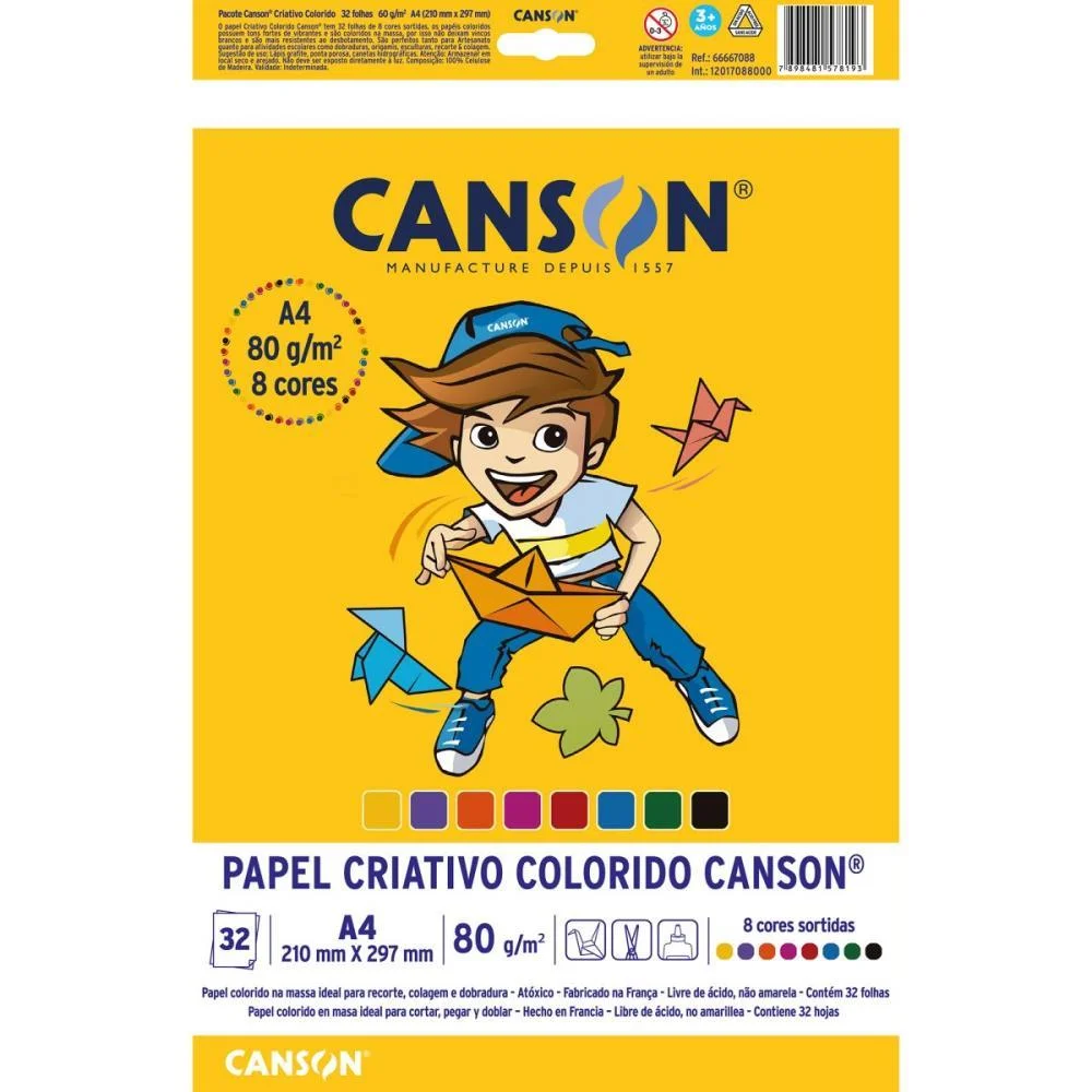 BLOCO PARA EDUCACAO ARTISTICA 8 CORES A4 80G.32FLS CANSON (BLOCO)