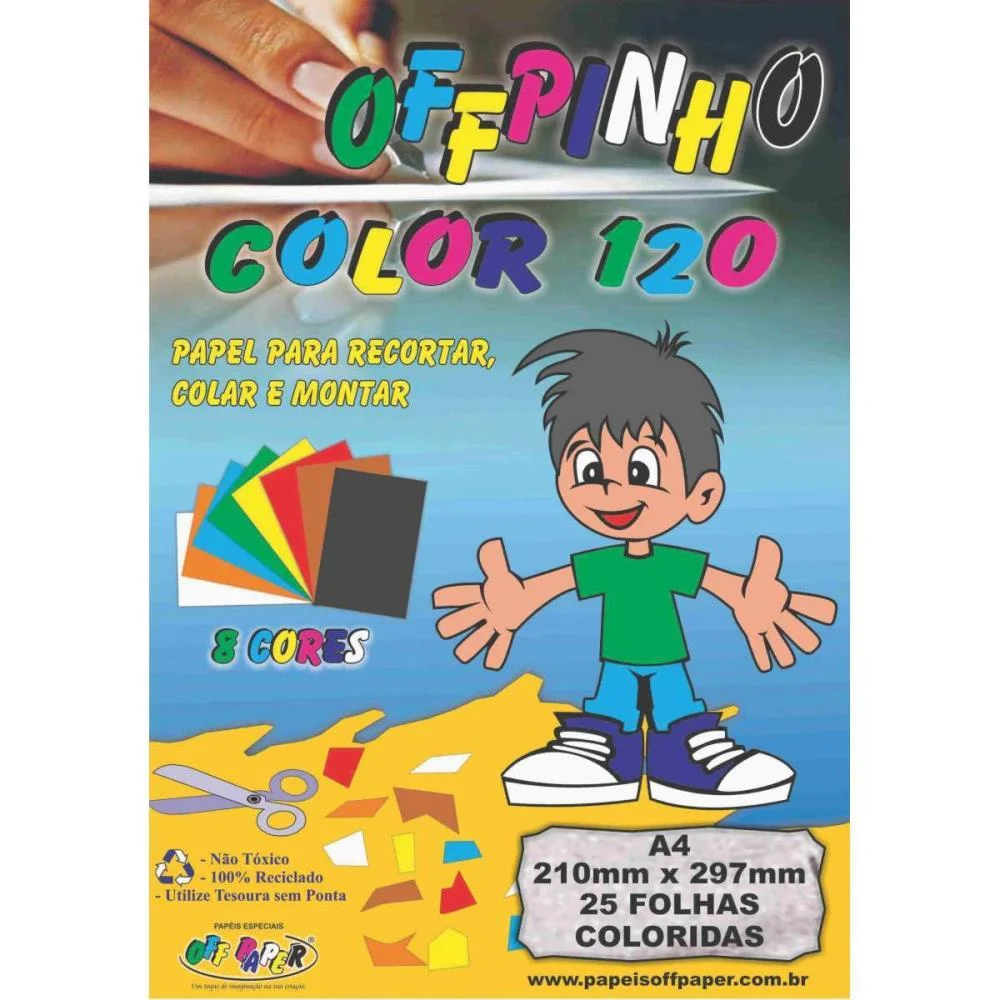 BLOCO PARA EDUCACAO ARTISTICA OFFPINHO COLOR A4 120G 25FLS. OFF PAPER (PACOTE)