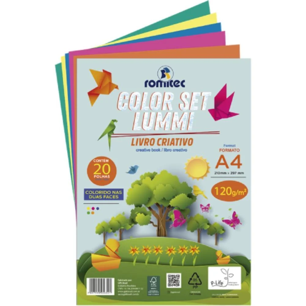 BLOCO PARA EDUCACAO ARTISTICA COLOR SET LUMI C/LIVR.120G 20F ROMITEC (UNIDADE)