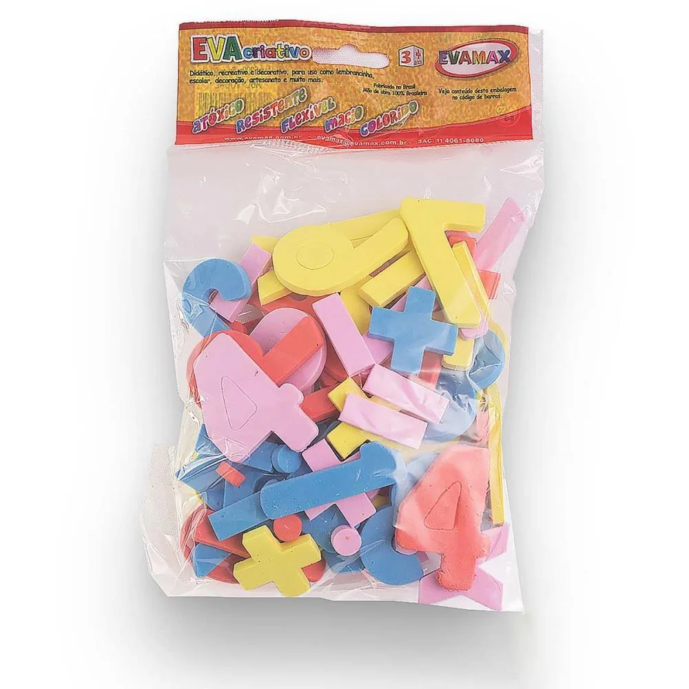 MATERIAL DIDATICO EVA NUMEROS GD 5MM 60PC 5CM. EVAMAX (UNIDADE)