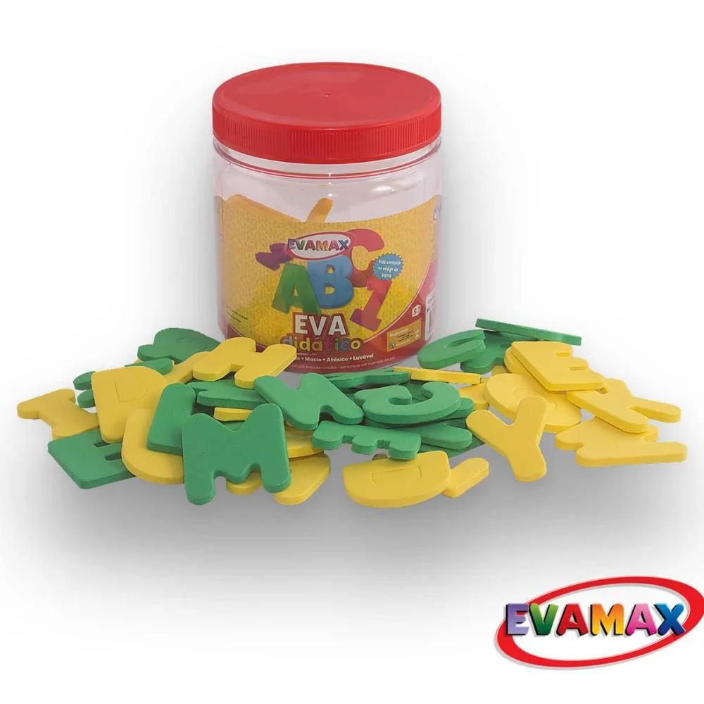 MATERIAL DIDATICO EVA PQ ABC 5MM 5X3CM 62PCS 2ABC/2V EVAMAX (POTE)