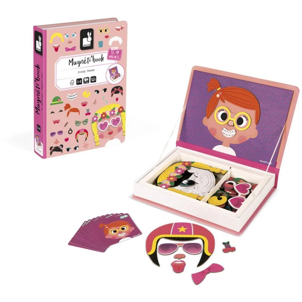 LIVRO MAGNETICO INFANTIL CRAZY FACES MENINAS 65 PECAS MAPED (UNIDADE)