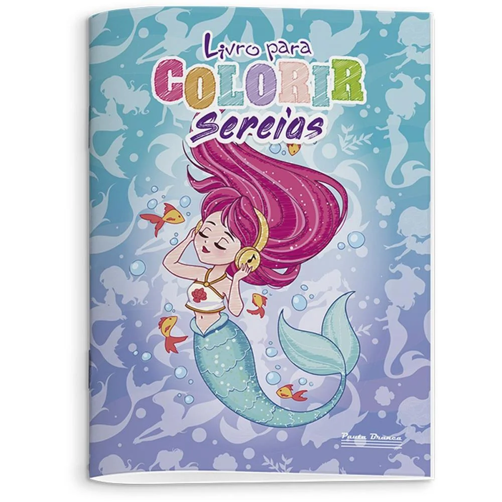 LIVRO INFANTIL COLORIR SEREIAS 8PGS. PAUTA BRANCA (PCT.C/10)