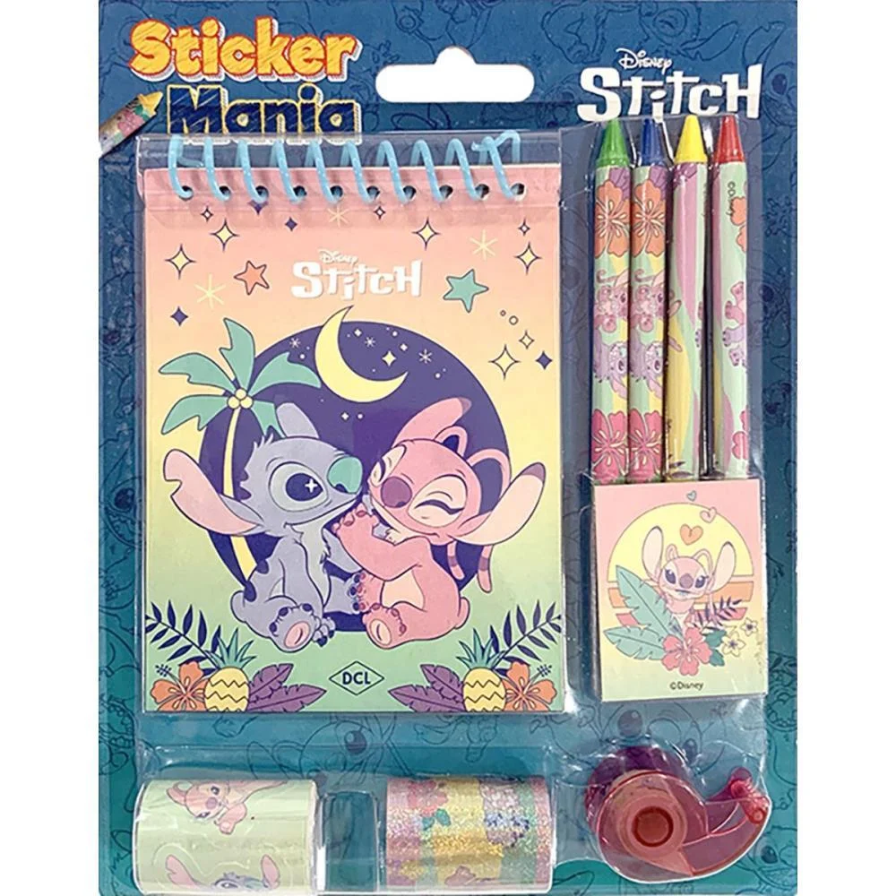 LIVRO INFANTIL COLORIR STICKER MANIA STITCH 9PCS DCL (UNIDADE)