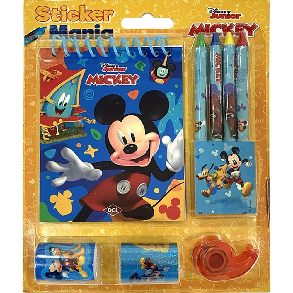 LIVRO INFANTIL COLORIR STICKER MANIA MICKEY 9PCS DCL (UNIDADE)