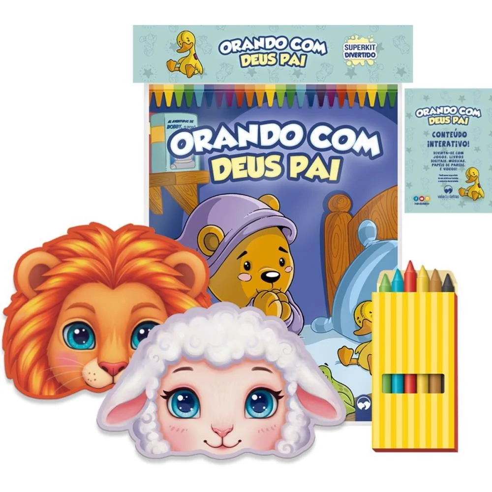 LIVRO INFANTIL COLORIR SUPERKIT ORANDO C/DEUS PAI C/G VALE DAS LETRAS (UNIDADE)