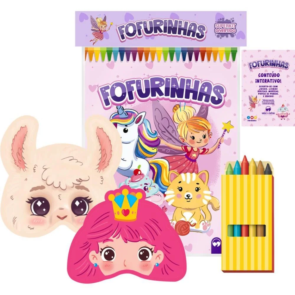 LIVRO INFANTIL COLORIR SUPER KIT FOFURINHAS C/GIZ VALE DAS LETRAS (UNIDADE)