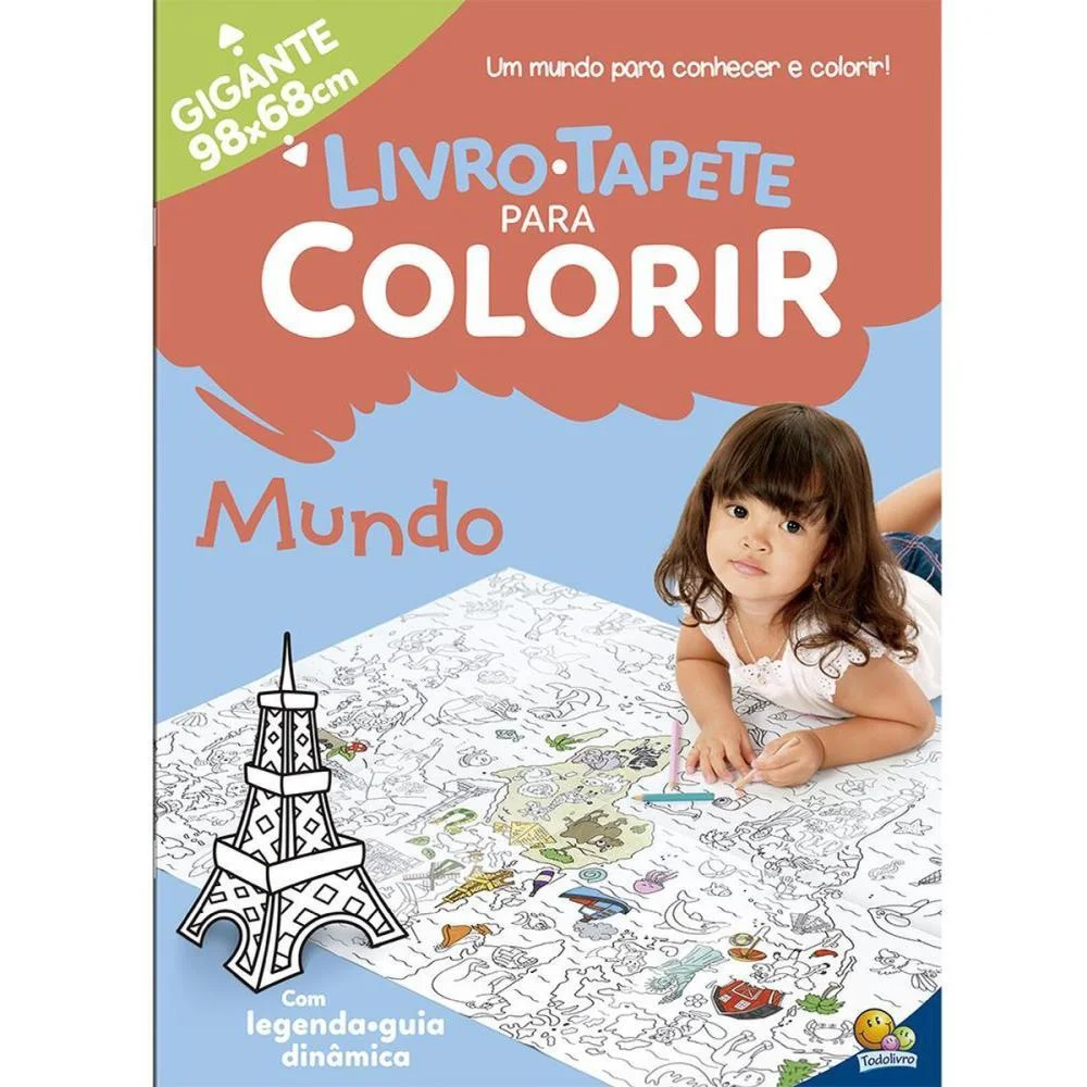 LIVRO INFANTIL COLORIR LIVRO TAPETE- MUNDO 16PG TODOLIVRO (UNIDADE)