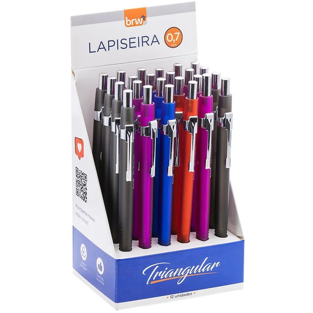 LAPISEIRA 0.7MM TRIANGULAR 4EST. C/BORRACHA (S BRW (DP.C/24)