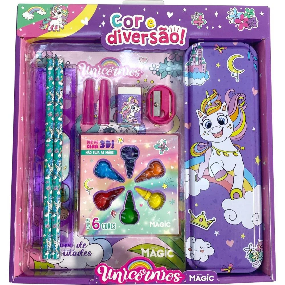 LIVRO INFANTIL COLORIR COR E DIVERSAO UNICORNIOS MAGIC KIDS (UNIDADE)