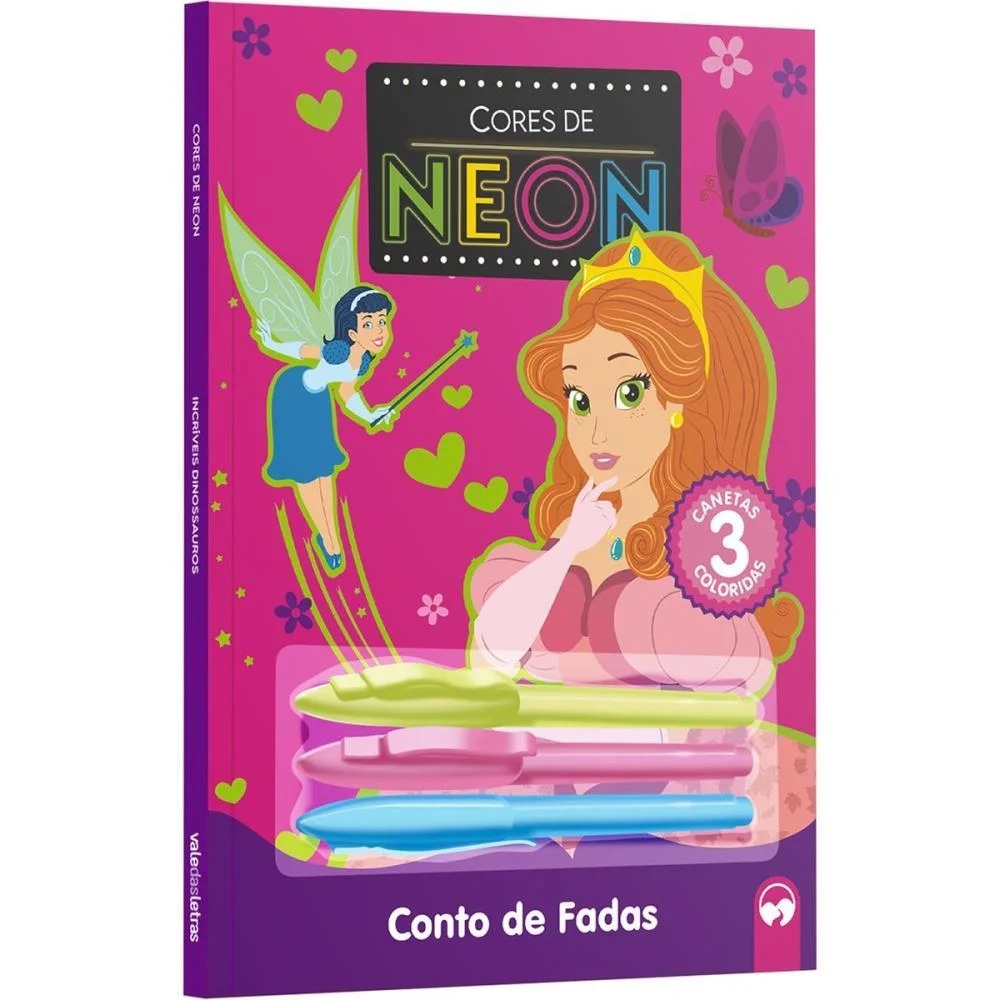 LIVRO INFANTIL COLORIR CORES NEON CONTO DE FADAS 48PG VALE DAS LETRAS (UNIDADE)