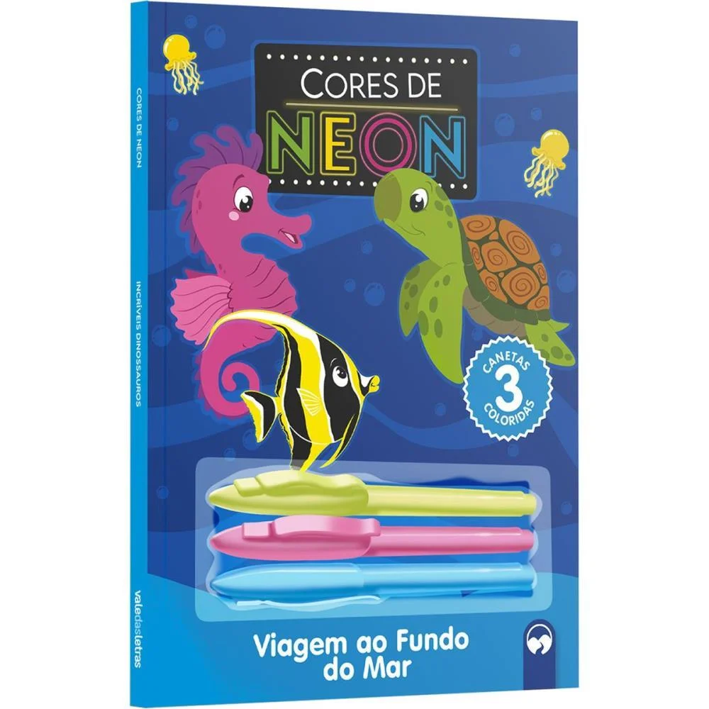 LIVRO INFANTIL COLORIR CORES NEON FUNDO DO MAR 48PG VALE DAS LETRAS (UNIDADE)