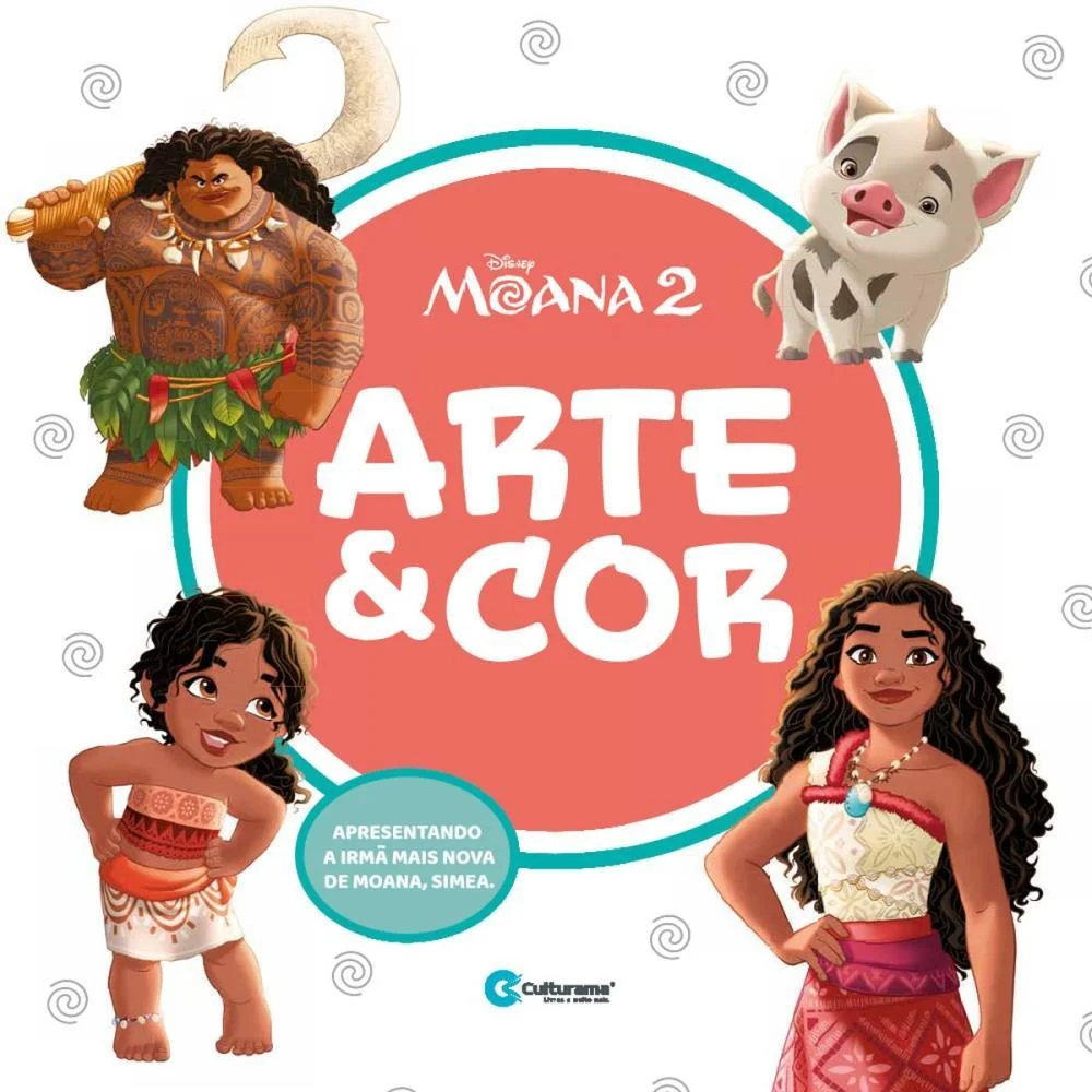 LIVRO INFANTIL COLORIR ARTE E COR MOANA 2 27X27CM 36P CULTURAMA (UNIDADE)