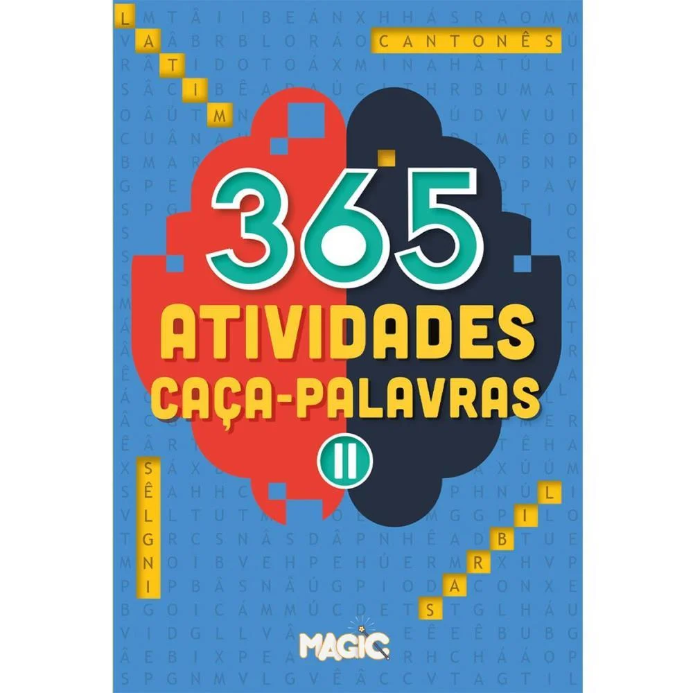 LIVRO INFANTIL COLORIR 365 ATIVIDADES CACA-PALAVRAS MAGIC KIDS (UNIDADE)
