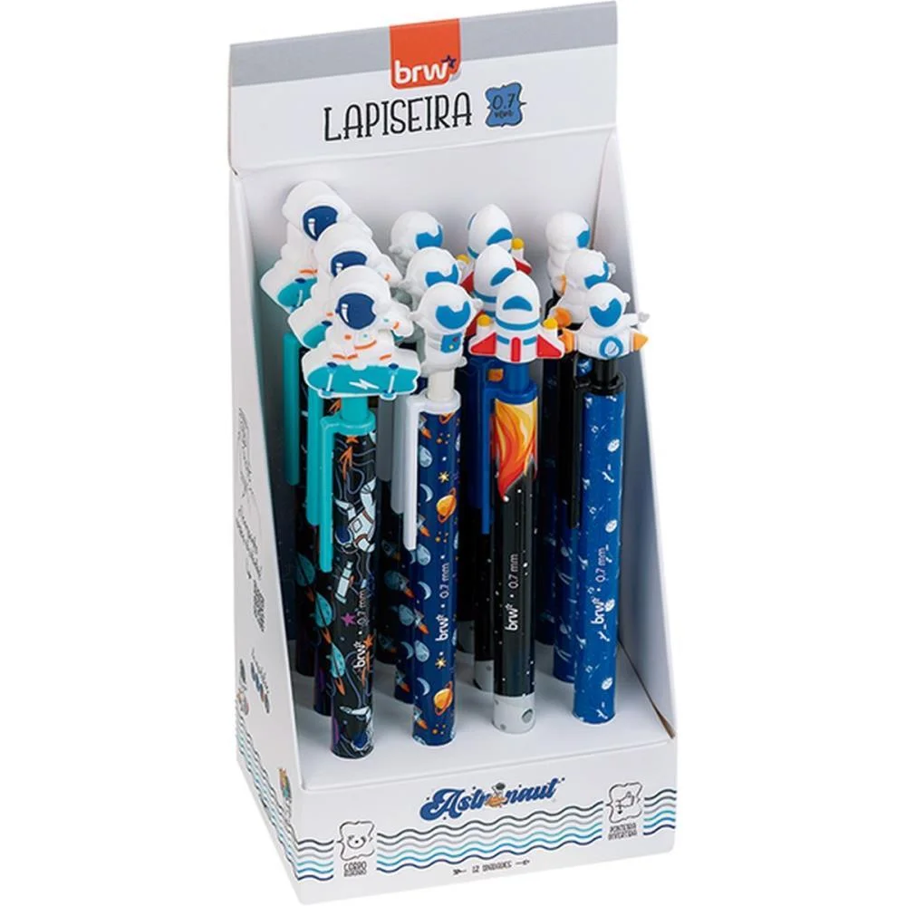 LAPISEIRA 0.7MM DIVERTIDA ASTRONAUT PLAST.4MO BRW (DP.C/12)