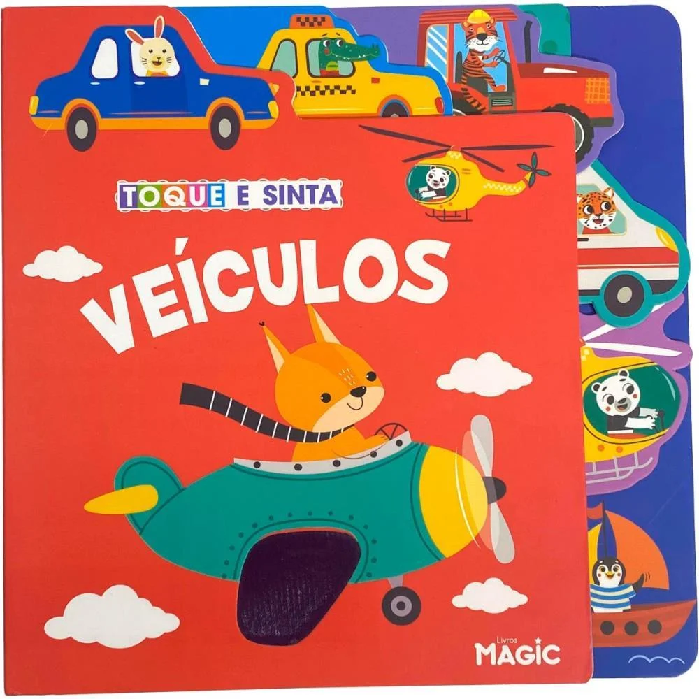 LIVRO INFANTIL ILUSTRADO TOQUE E SINTA VEICULOS 10PGS MAGIC KIDS (UNIDADE)