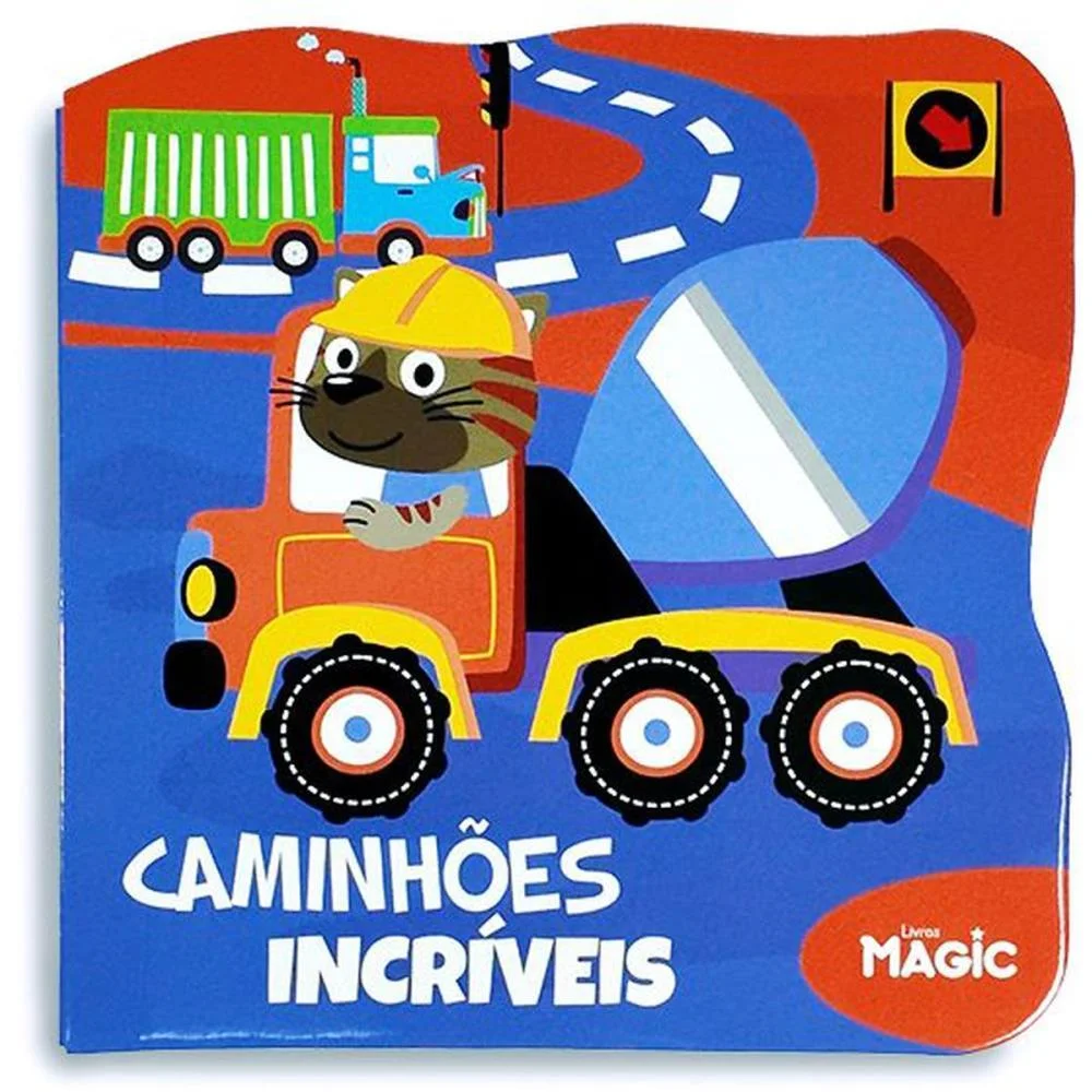 LIVRO INFANTIL ILUSTRADO RECORTADO CAMINHOES INCRIVEIS MAGIC KIDS (UNIDADE)