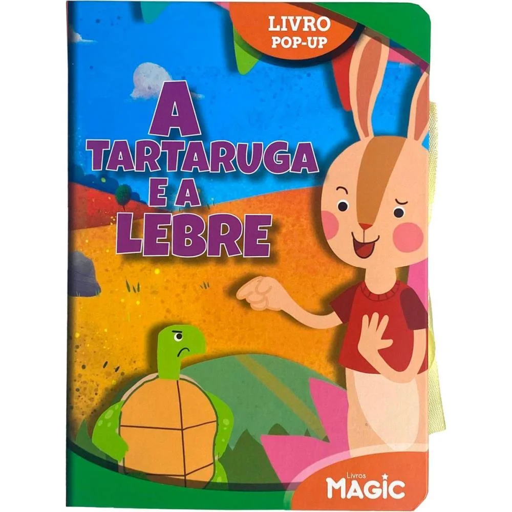 LIVRO INFANTIL ILUSTRADO POP-UP TARTARUGA E A LEBRE 12P MAGIC KIDS (UNIDADE)