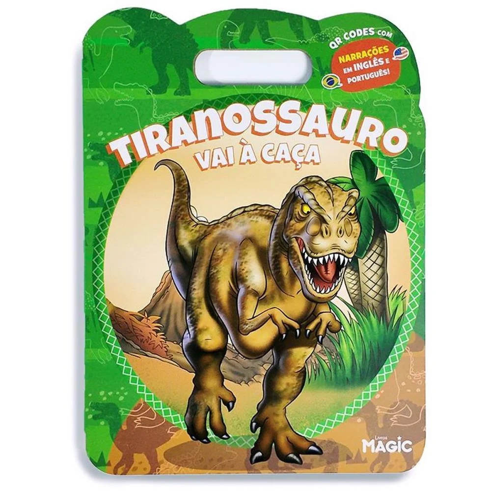 LIVRO INFANTIL ILUSTRADO BILINGUE TIRANOSSAURO 8PGS MAGIC KIDS (UNIDADE)