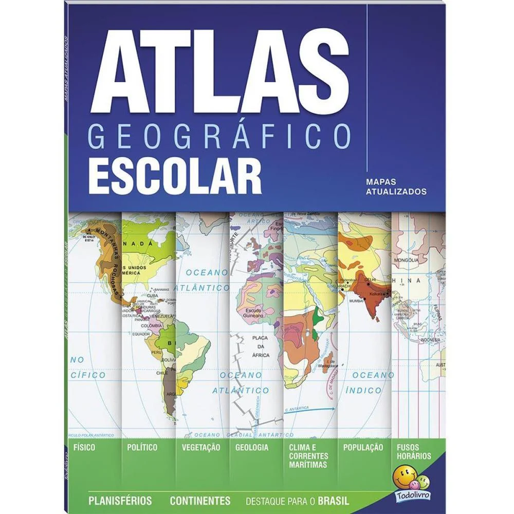 LIVRO ATLAS GEOGRAFICO ESCOLAR 20X27 68PG TODOLIVRO (UNIDADE)