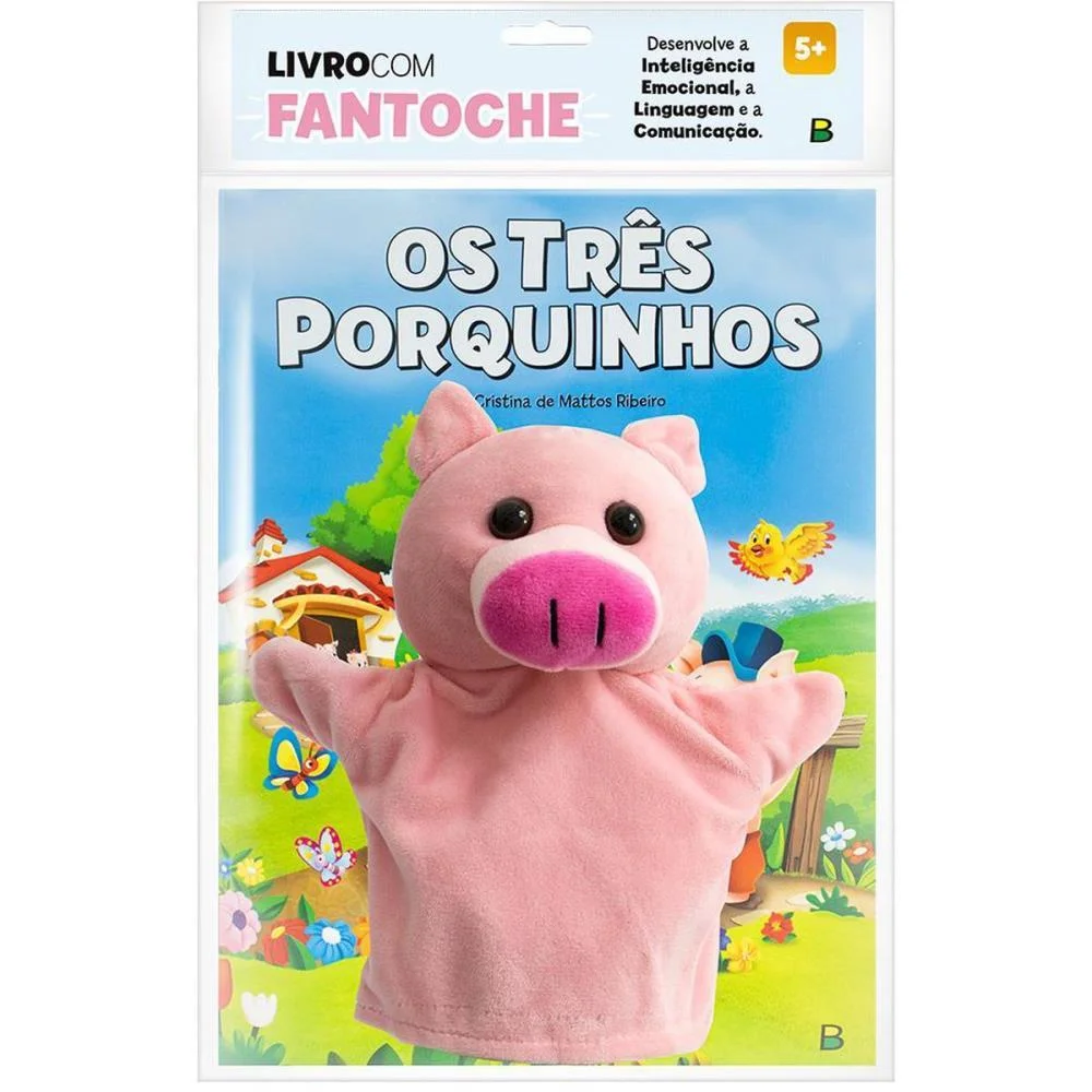 LIVRO BRINQUEDO ILUSTRADO FANTOCHE OS TRES PORQUINHOS 16 TODOLIVRO (UNIDADE)