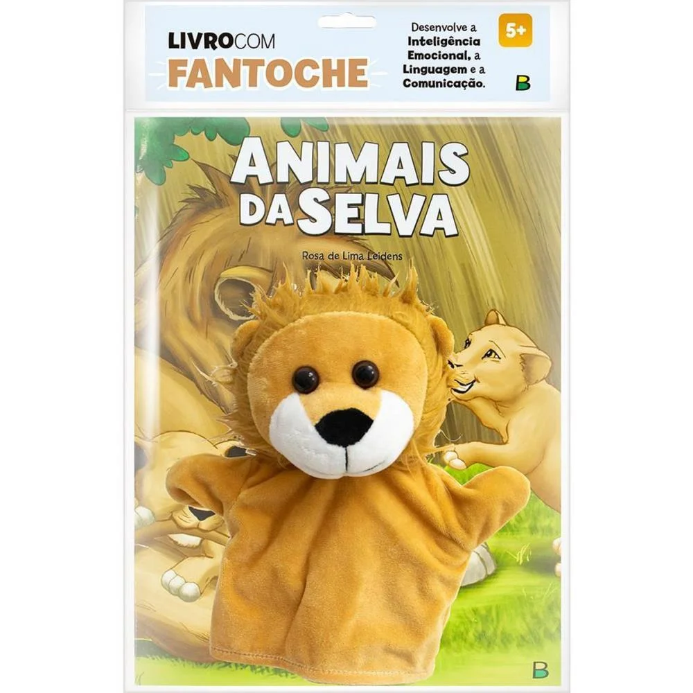 LIVRO BRINQUEDO ILUSTRADO FANTOCHE ANIMAIS DA SELVA 16PG TODOLIVRO (UNIDADE)