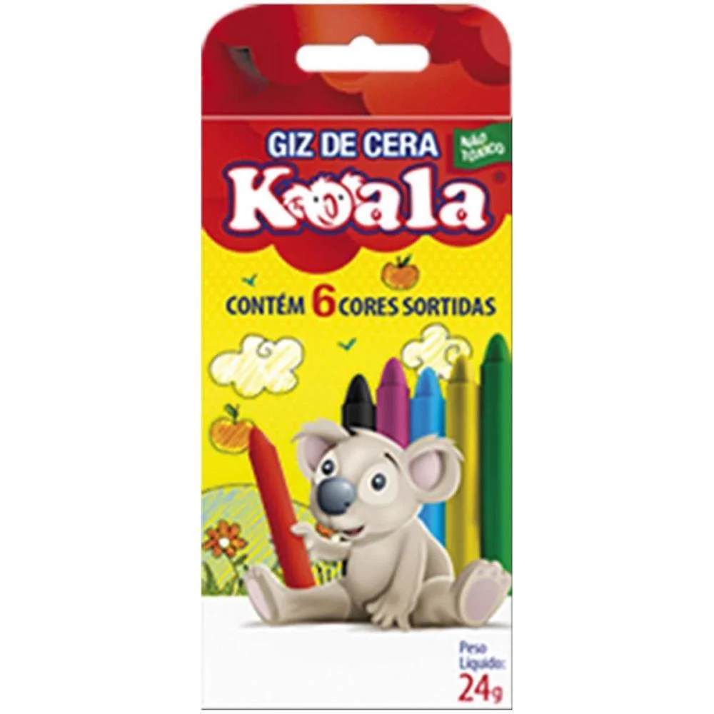 GIZ DE CERA FINO 06 CORES KOALA DELTA (PCT.C/24)