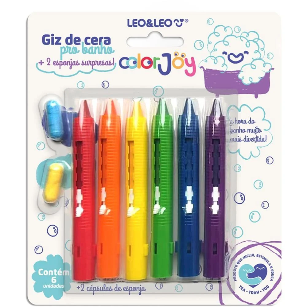 GIZ DE CERA FINO RETRATIL P/BANHO C/2 SURPRESA LEONORA (BL.C/06)