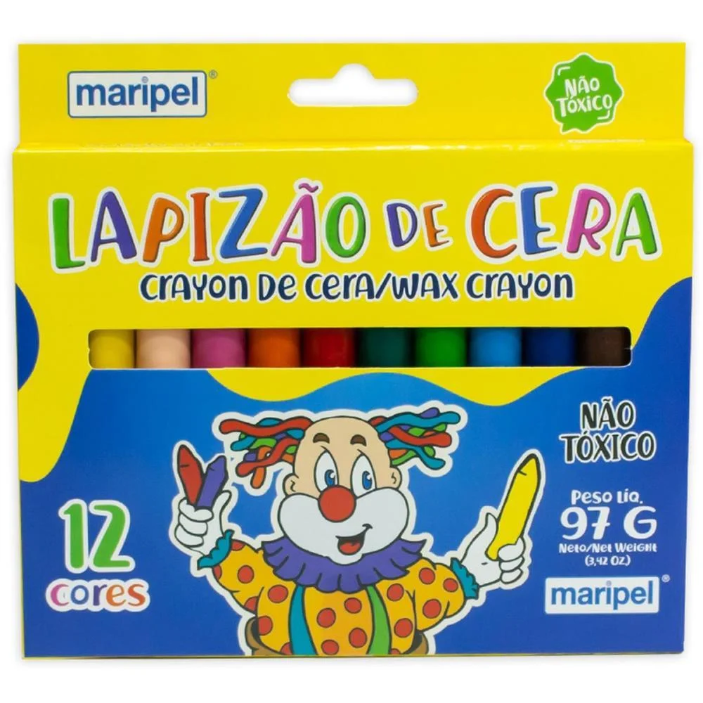 GIZ DE CERA JUMBO 12 CORES MARIPEL (PCT.C/06)