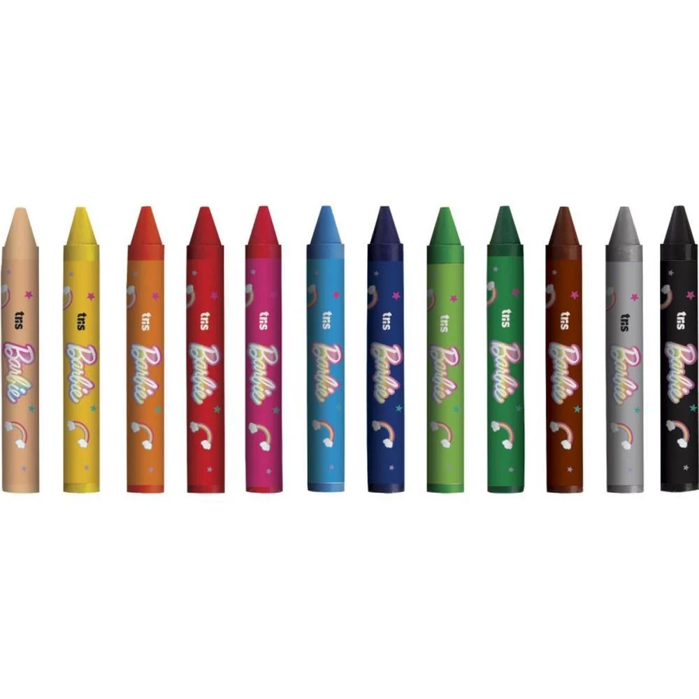 GIZ DE CERA JUMBO TRIS BARBIE 12 CORES SUMMIT (CX.C/12)